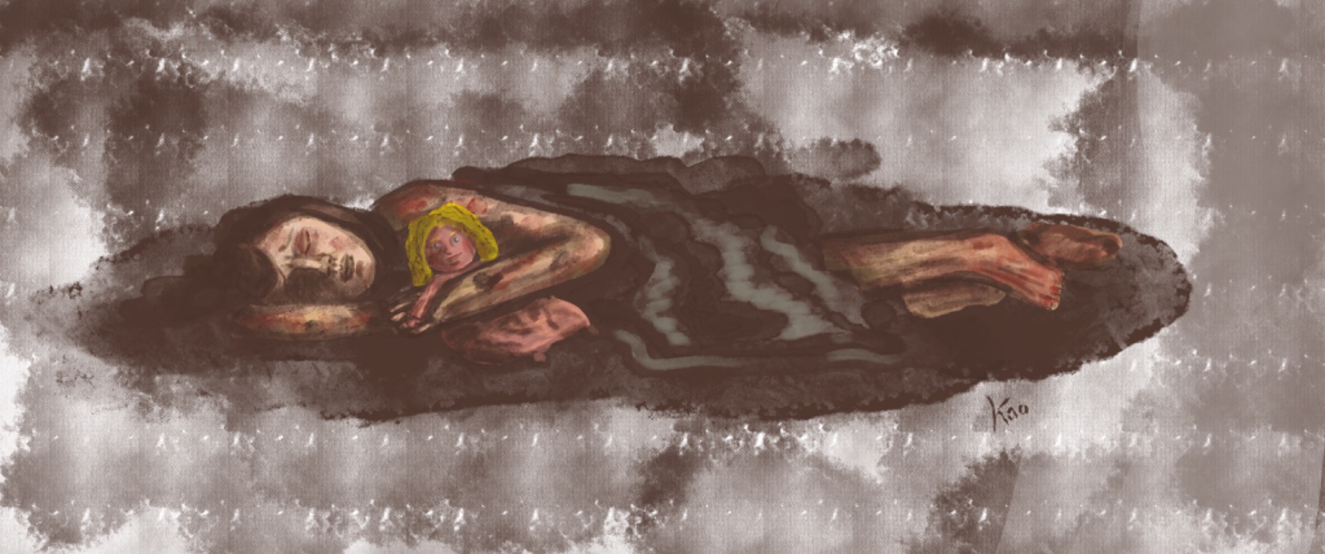 Les Miserables, Bídníci, ilustrace spící Cosetta, autor Kao Jírovcová